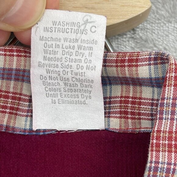 Vintage Western Corduroy Long Sleeve Button Front Shirt Faux Vest - Picture 8 of 10